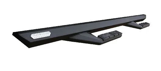 GP-9481 – IRONCROSS Nerf Bar, With Drop Down Steps Angular Design Powder Coated Matte Black Steel With Welded End Cap...